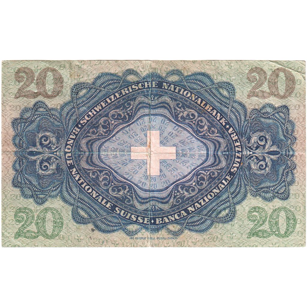Switzerland, 20 Franken, 1946-08-31, EF(40-45)