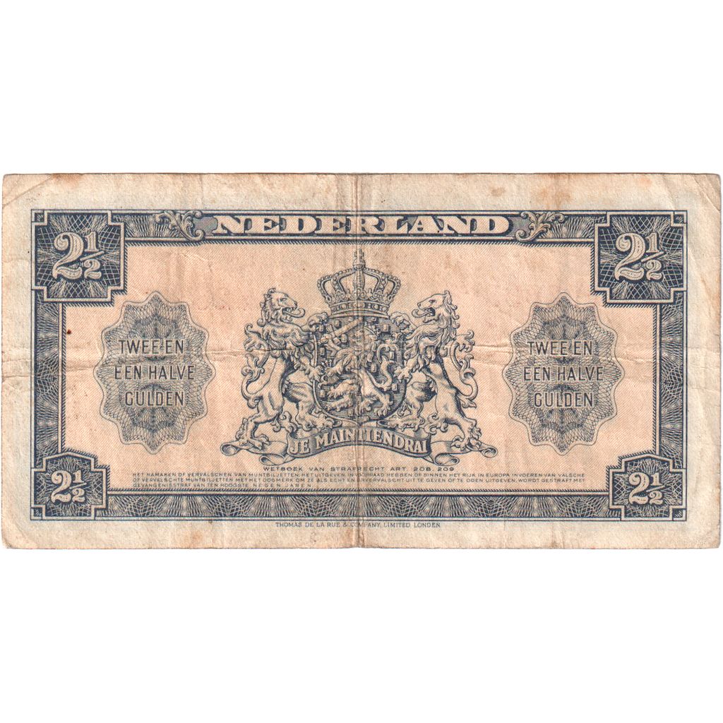 Paesi Bassi, 2 1/2 Gulden, 1945-05-18, BB+