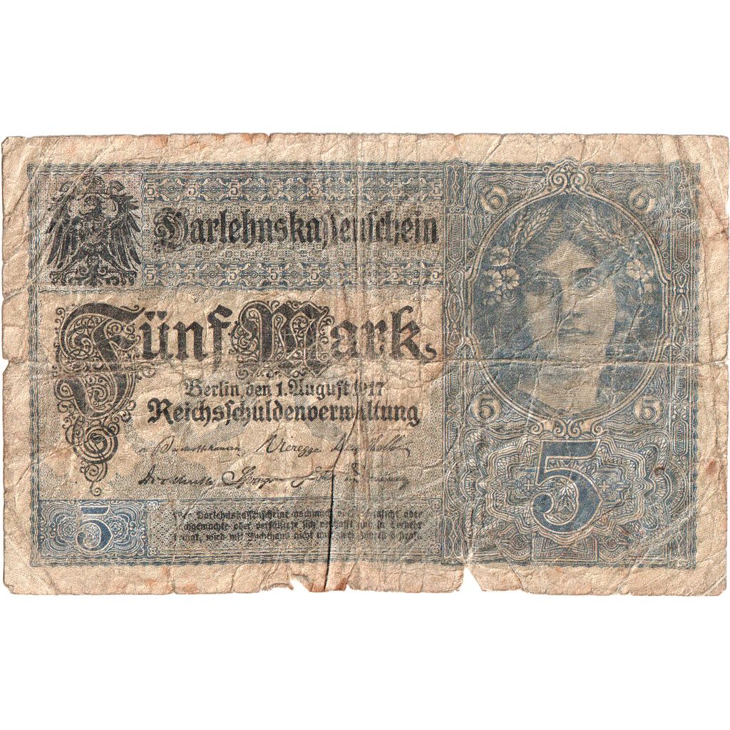 Alemanha, 5 Mark, 1917-08-01, F(12-15)