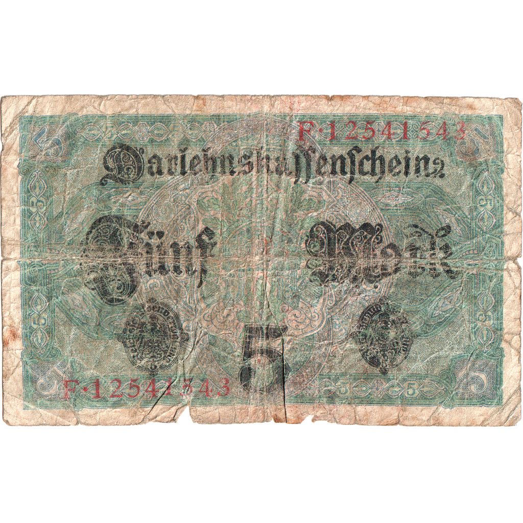 Alemanha, 5 Mark, 1917-08-01, F(12-15)