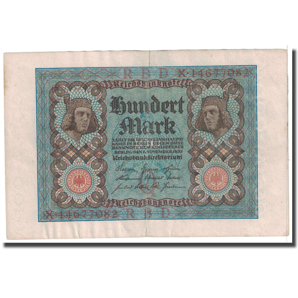 Banknote, Germany, 100 Mark, 1920, 1920-11-01, KM:69b, EF(40-45)