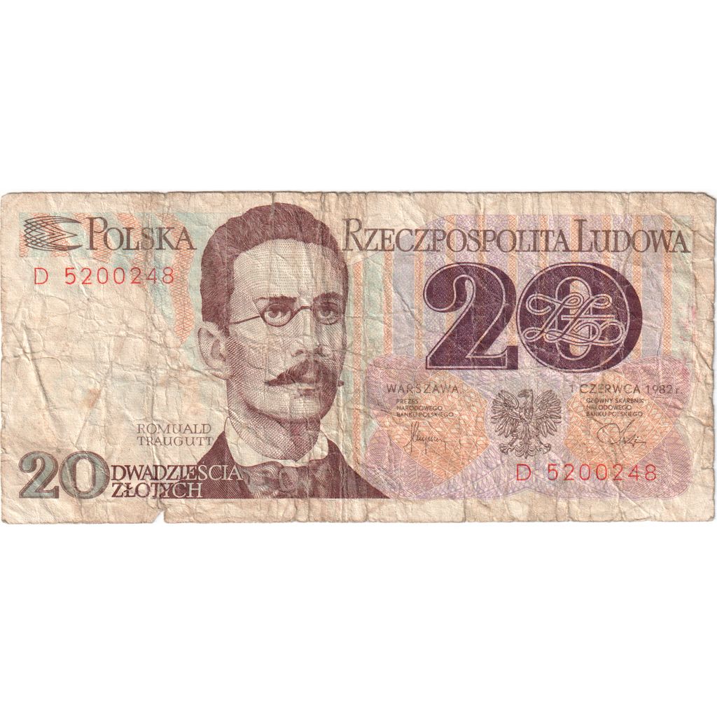 Polonia, 20 Zlotych, 1982-06-01, MB+