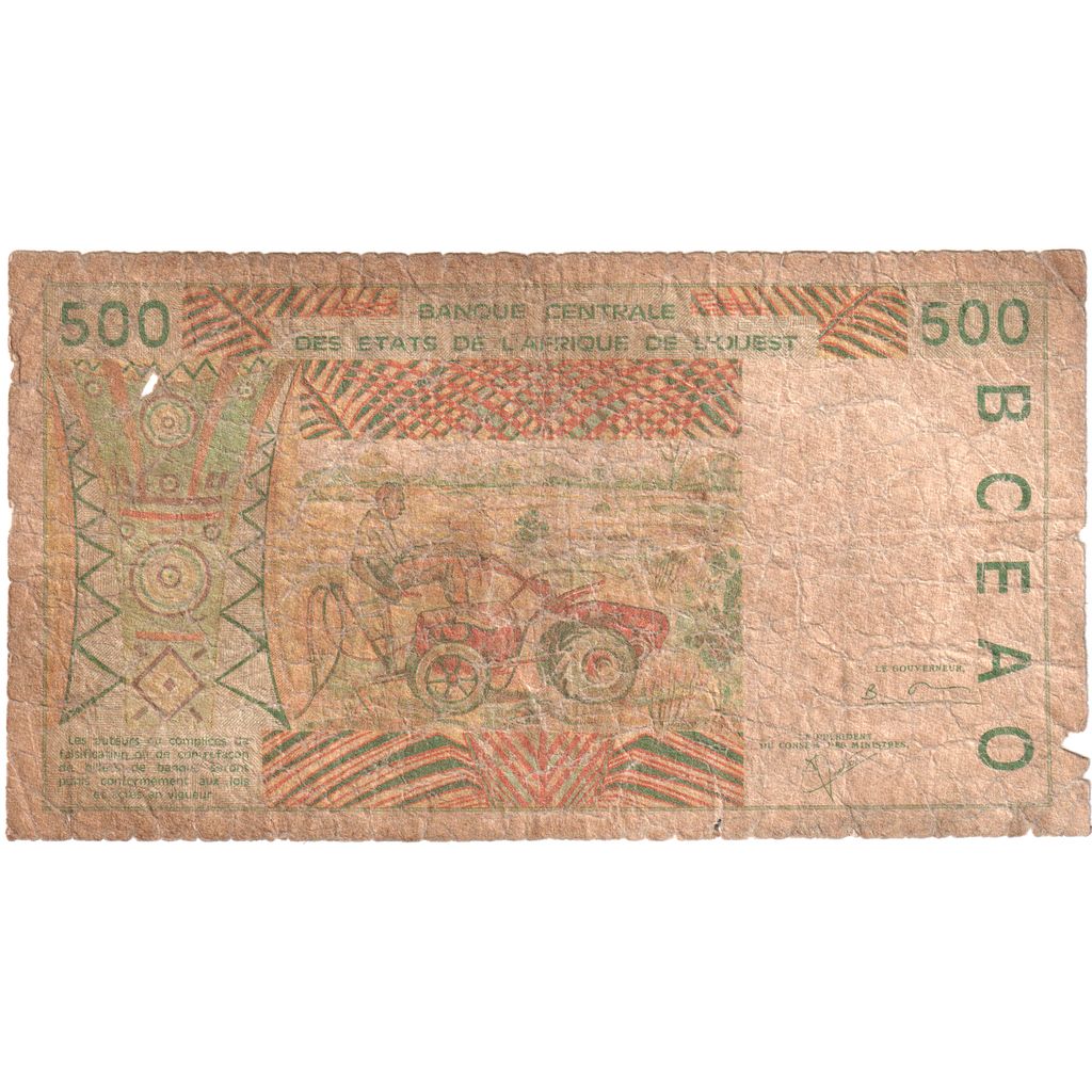 Estados da África Ocidental, 500 Francs, VG(8-10)