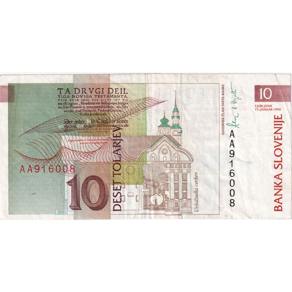 Slovenia, 10 Tolarjev, BB