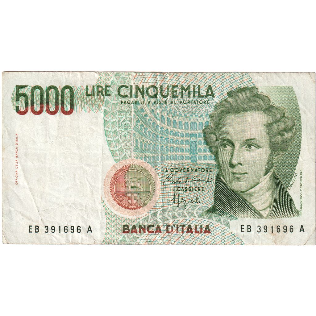 Italië, 5000 Lire, TTB