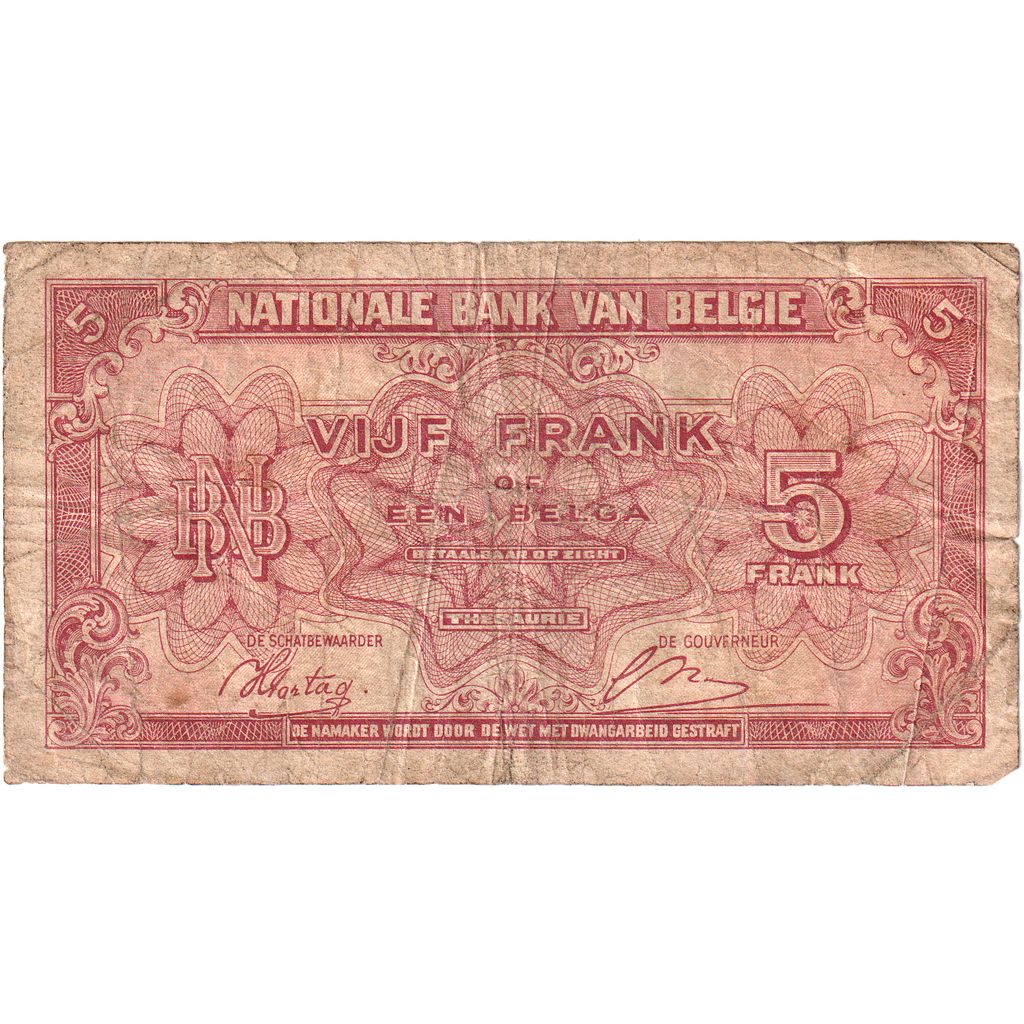 Belgien, 5 Francs-1 Belga, 1943-02-01, SGE+