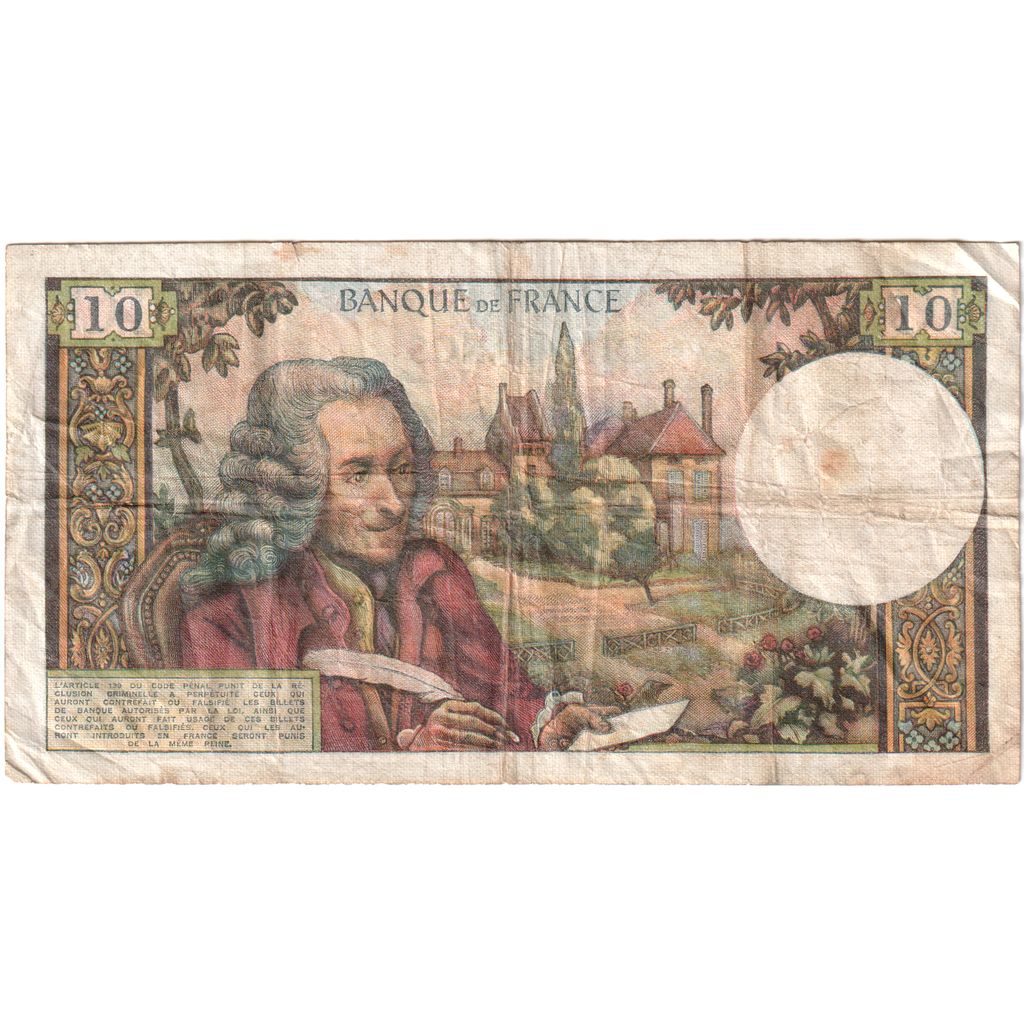 Frankrijk, 10 Francs, Voltaire, 1970-09-03, H.621, B+