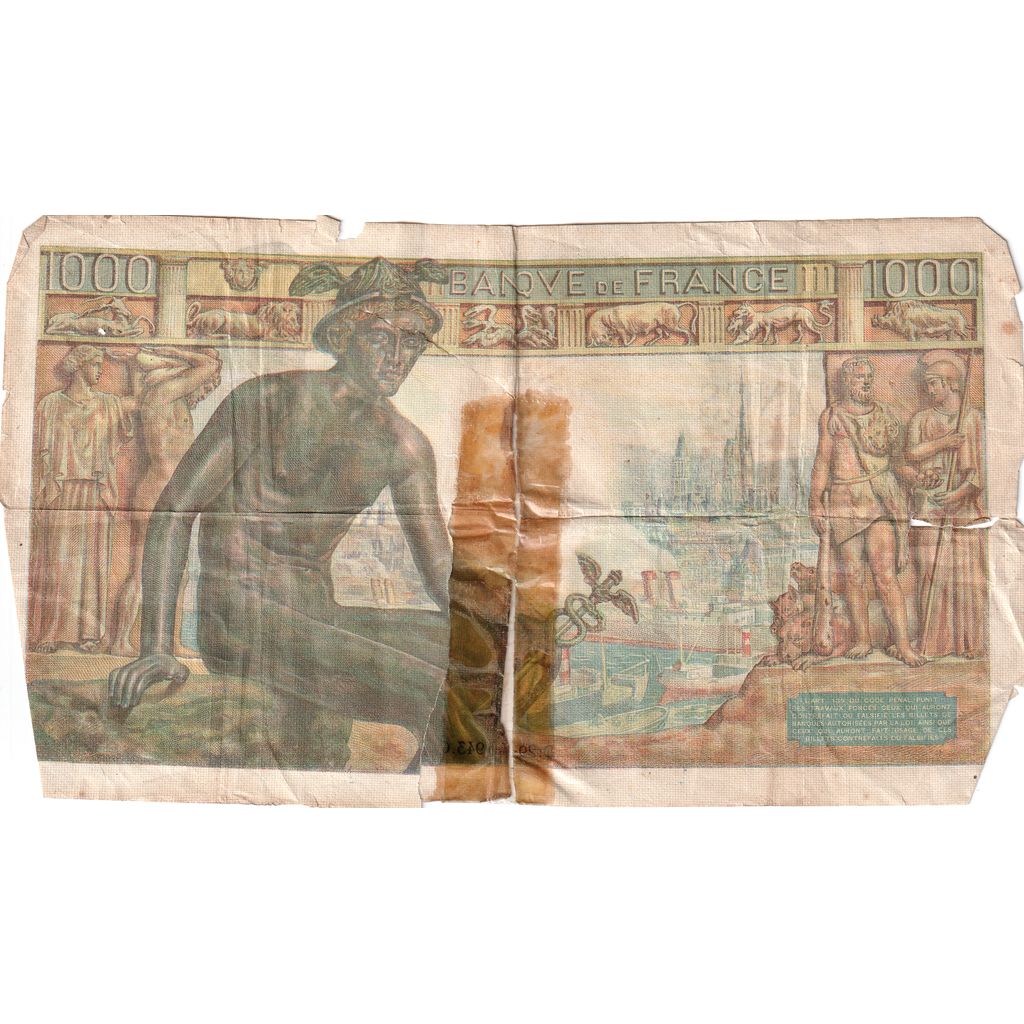 Frankrijk, 1000 Francs, Déesse Déméter, 1943-04-29, T.4948, B