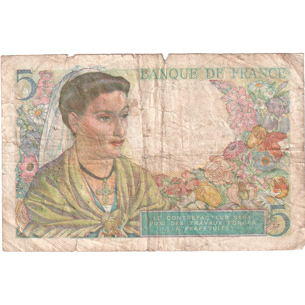 Frankrijk, 5 Francs, Berger, 1947-10-30, Y.147, TB