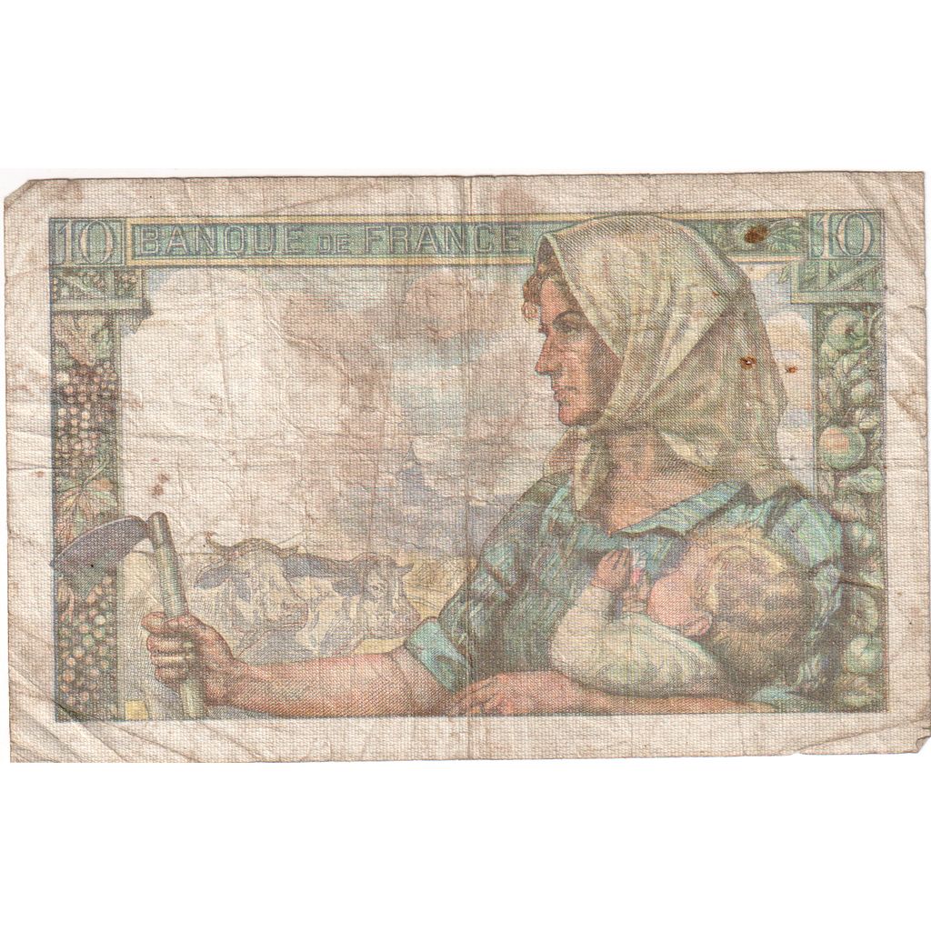 France, 10 Francs, Mineur, 1944-01-13, L.72, VF(20-25)