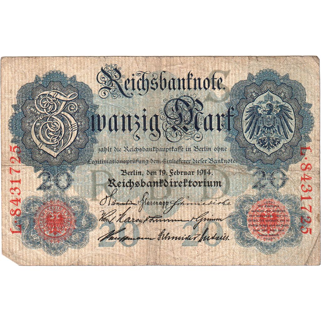 Duitsland, 20 Mark, 1914-02-19, TB