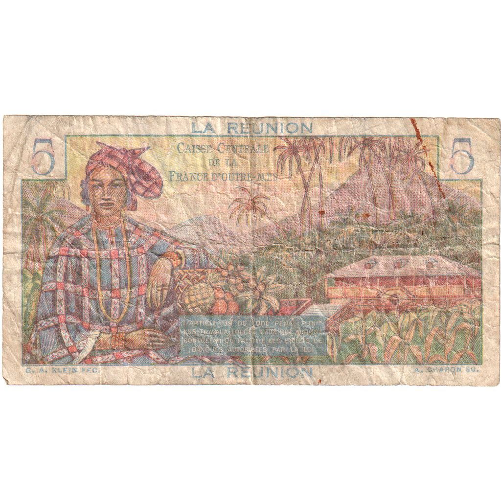 La Réunion, 5 Francs, F(12-15)