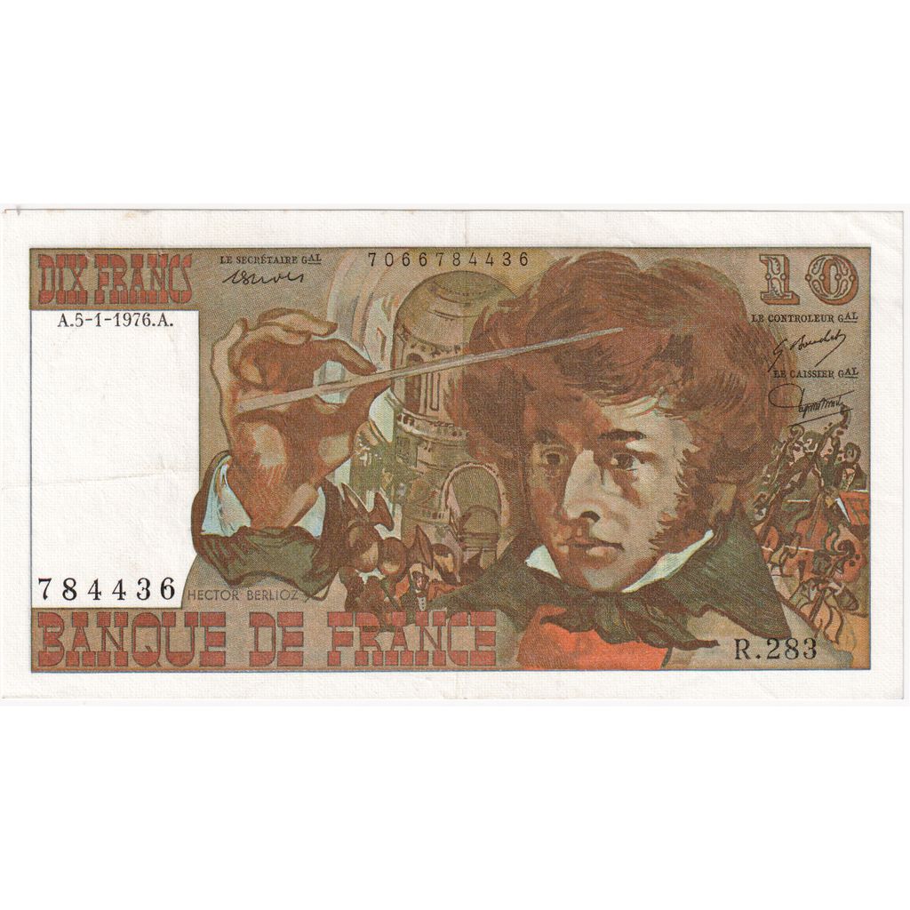 Francia, 10 Francs, Berlioz, 1976-01-05, 784436, BB
