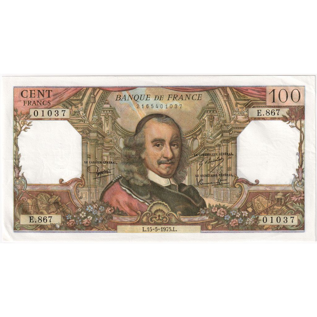 Francja, 100 Francs, Corneille, 1975-05-15, E.867, EF(40-45)