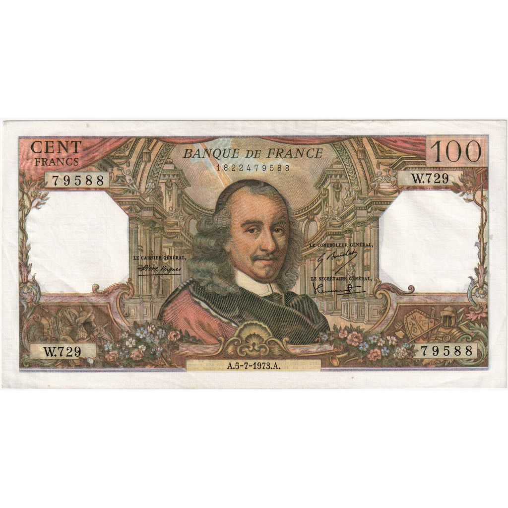France, 100 Francs, Corneille, 1973-07-05, W.729, EF(40-45)