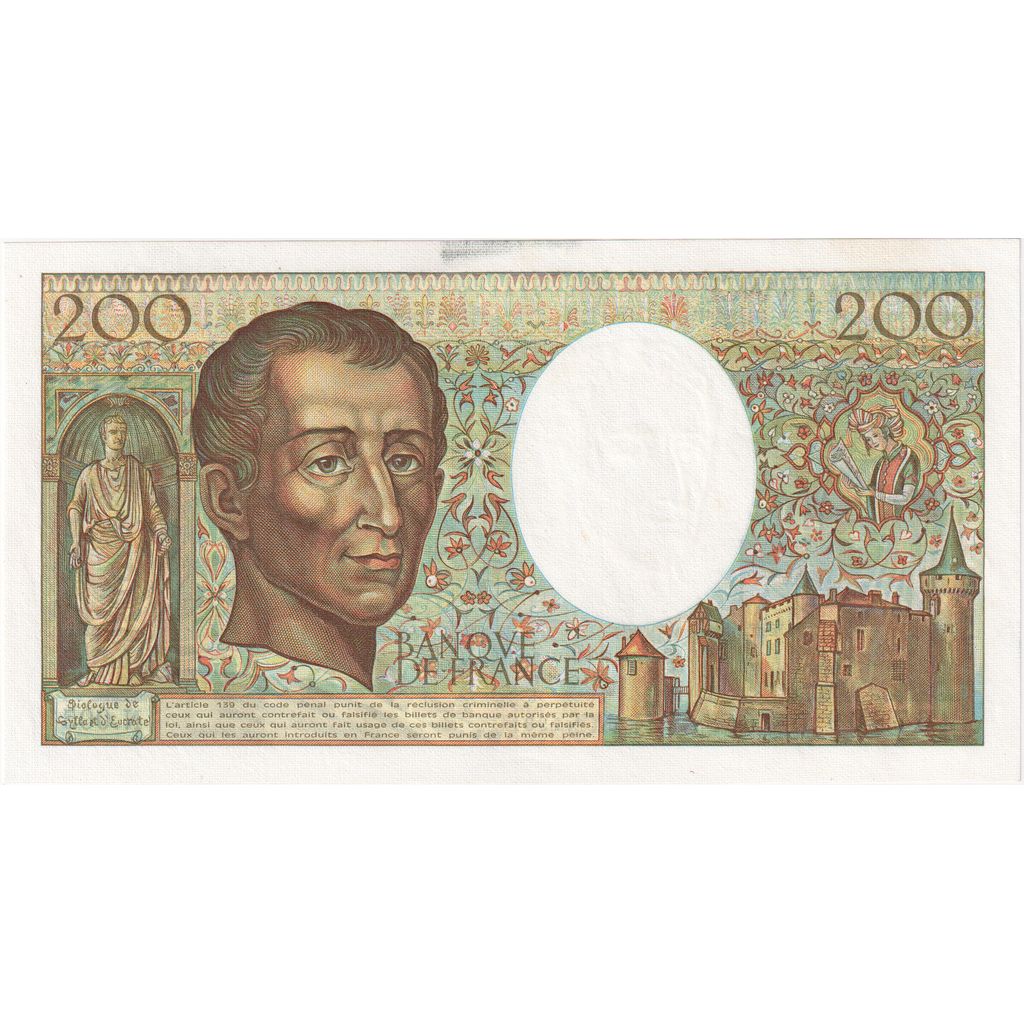 France, 200 Francs, Montesquieu, N.005, EF(40-45)