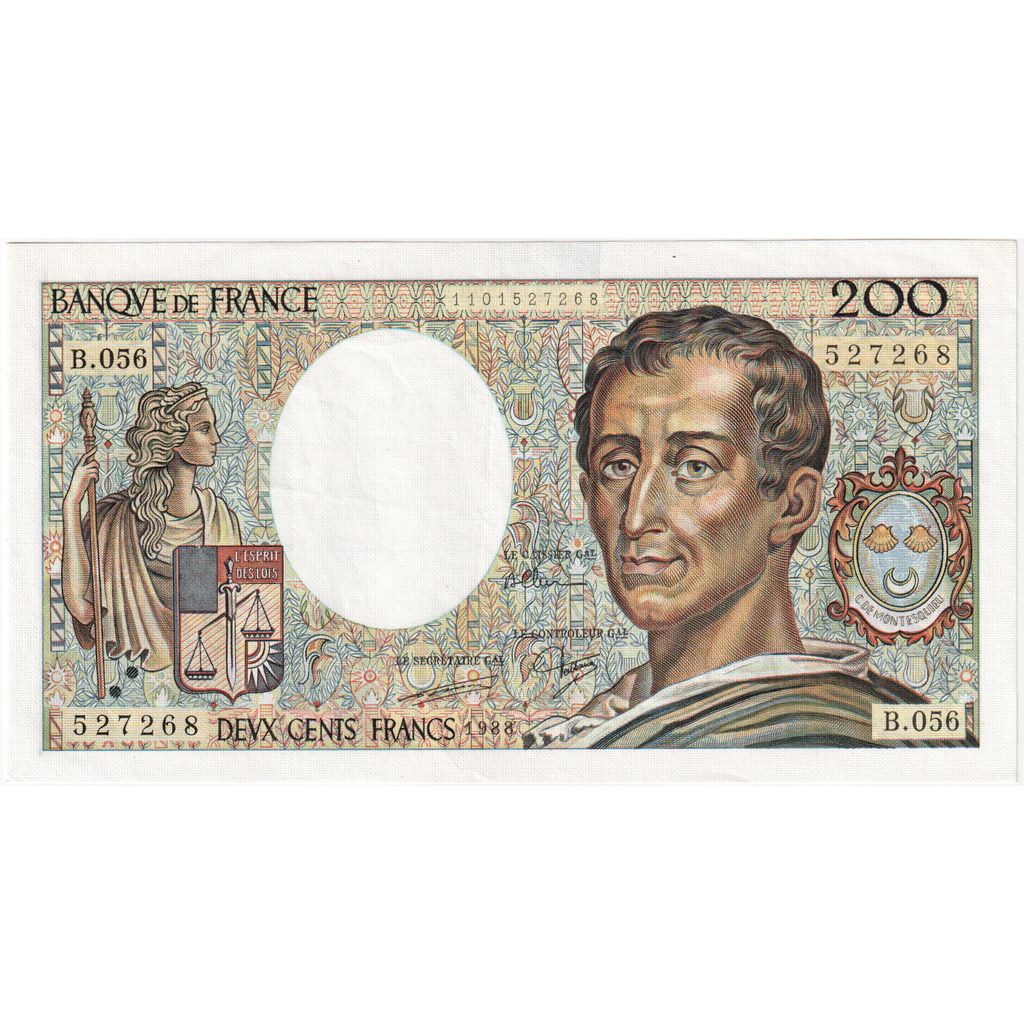 France, 200 Francs, Montesquieu, B.056, EF(40-45)