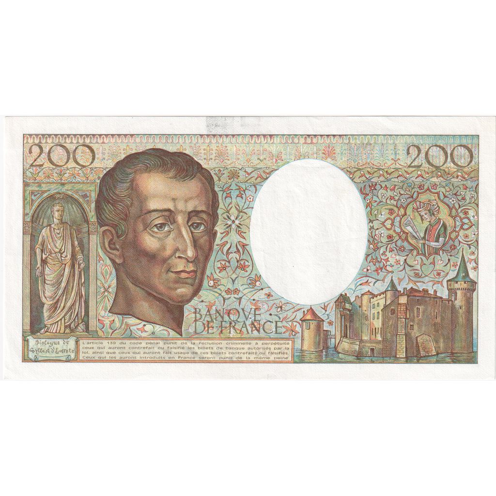 France, 200 Francs, Montesquieu, B.056, EF(40-45)