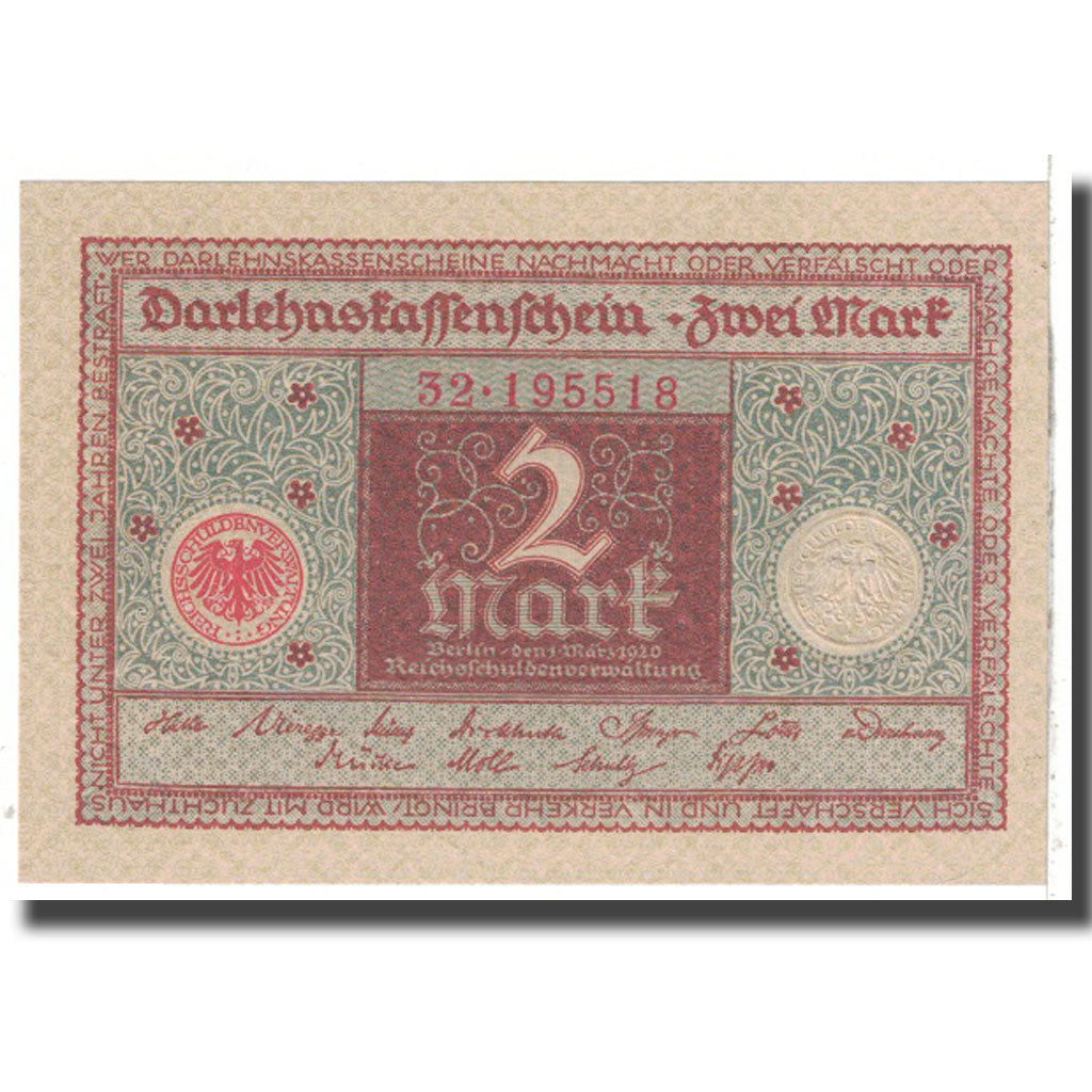 Biljet, Duitsland, 2 Mark, 1920, 1920-03-01, KM:60, SPL