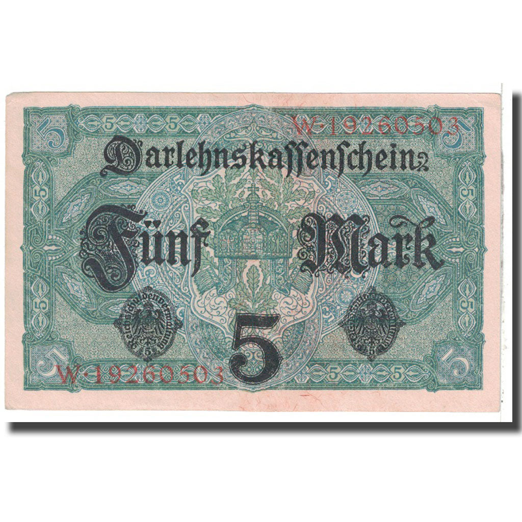 Banknote, Germany, 5 Mark, 1917, 1917-08-01, KM:56b, AU(55-58)