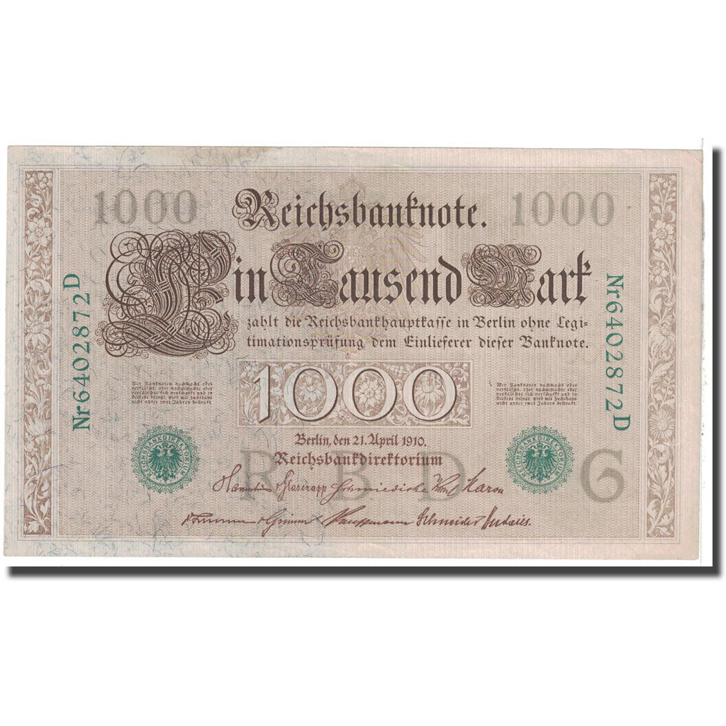 Banknote, Germany, 1000 Mark, 1910, 1910-04-21, KM:45b, AU(55-58)