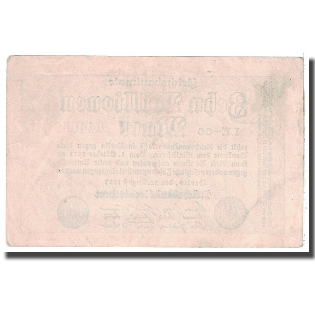 Nota, Alemanha, 10 Millionen Mark, 1923, 1923-08-22, KM:106a, AU(55-58)