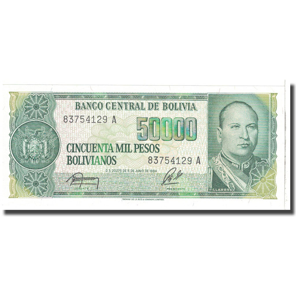 Biljet, Bolivia, 50,000 Pesos Bolivianos, 1984, 1984-06-05, KM:170a, NIEUW