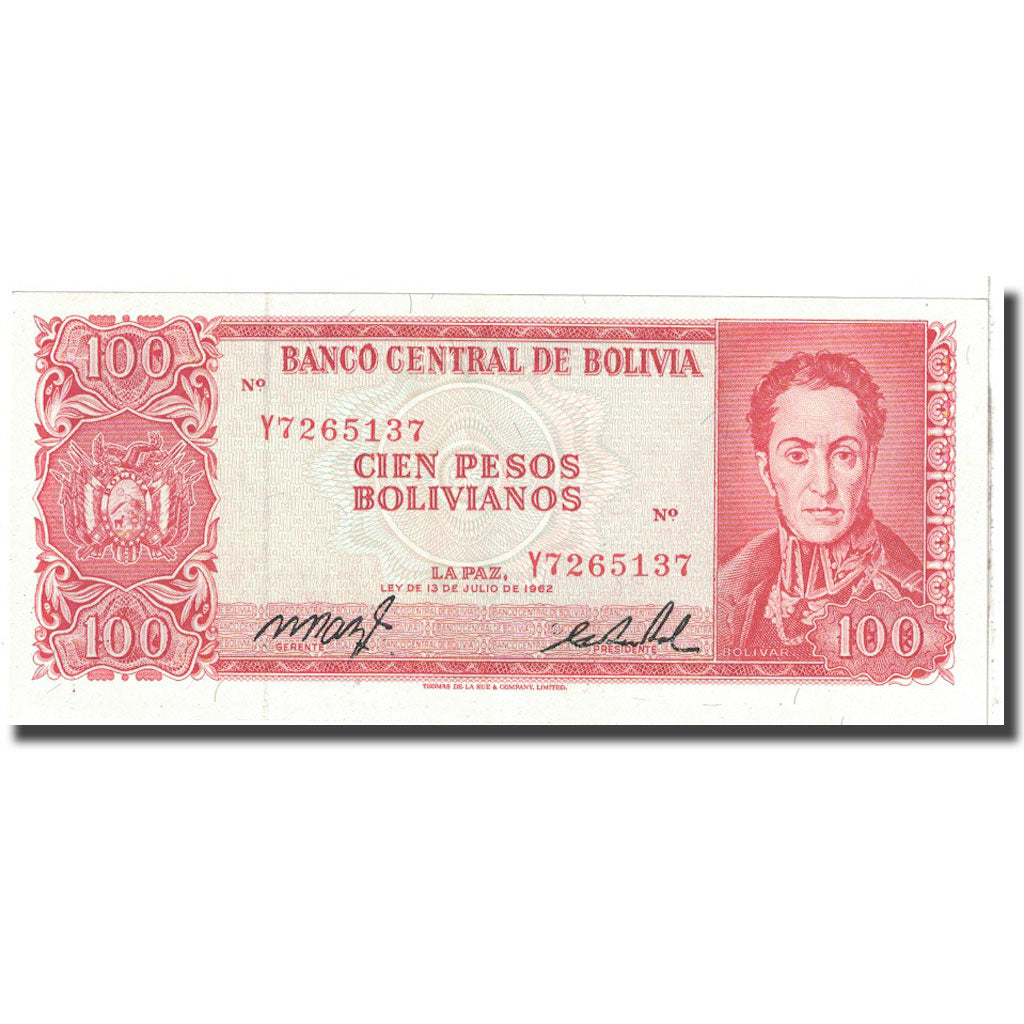 Billet, Bolivie, 100 Pesos Bolivianos, 1962, 1962-07-13, KM:163a, NEUF