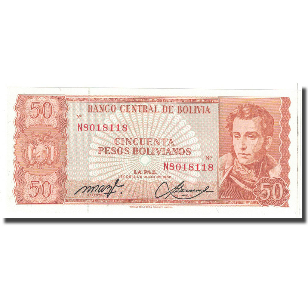 Billet, Bolivie, 50 Pesos Bolivianos, 1962, 1962-07-13, KM:162a, NEUF