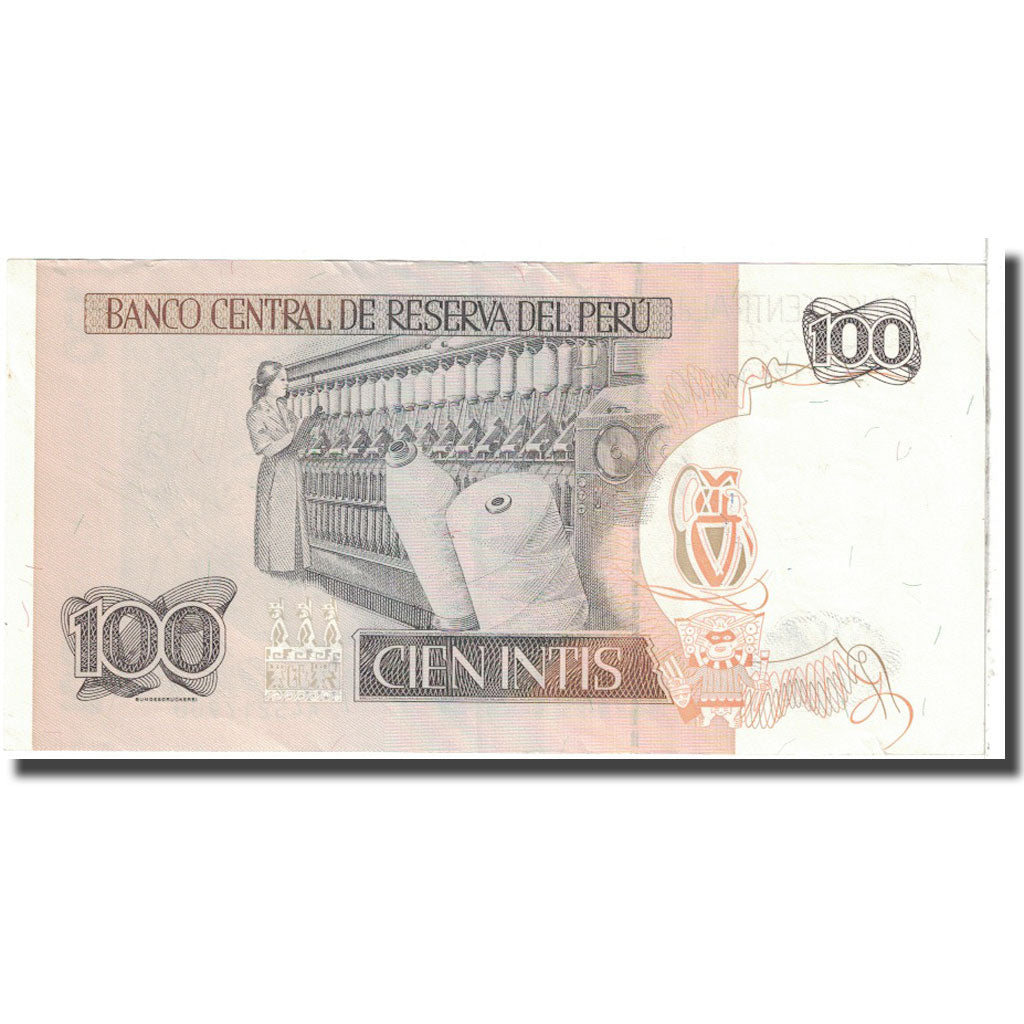 Banknote, Peru, 100 Intis, 1987, 1987-06-26, KM:133, EF(40-45)