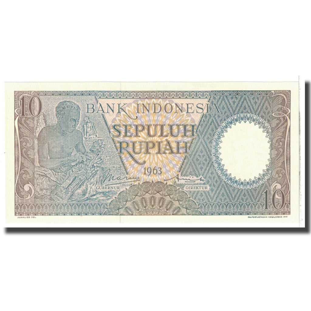 Banknote, Indonesia, 10 Rupiah, 1963, KM:89, UNC(65-70)