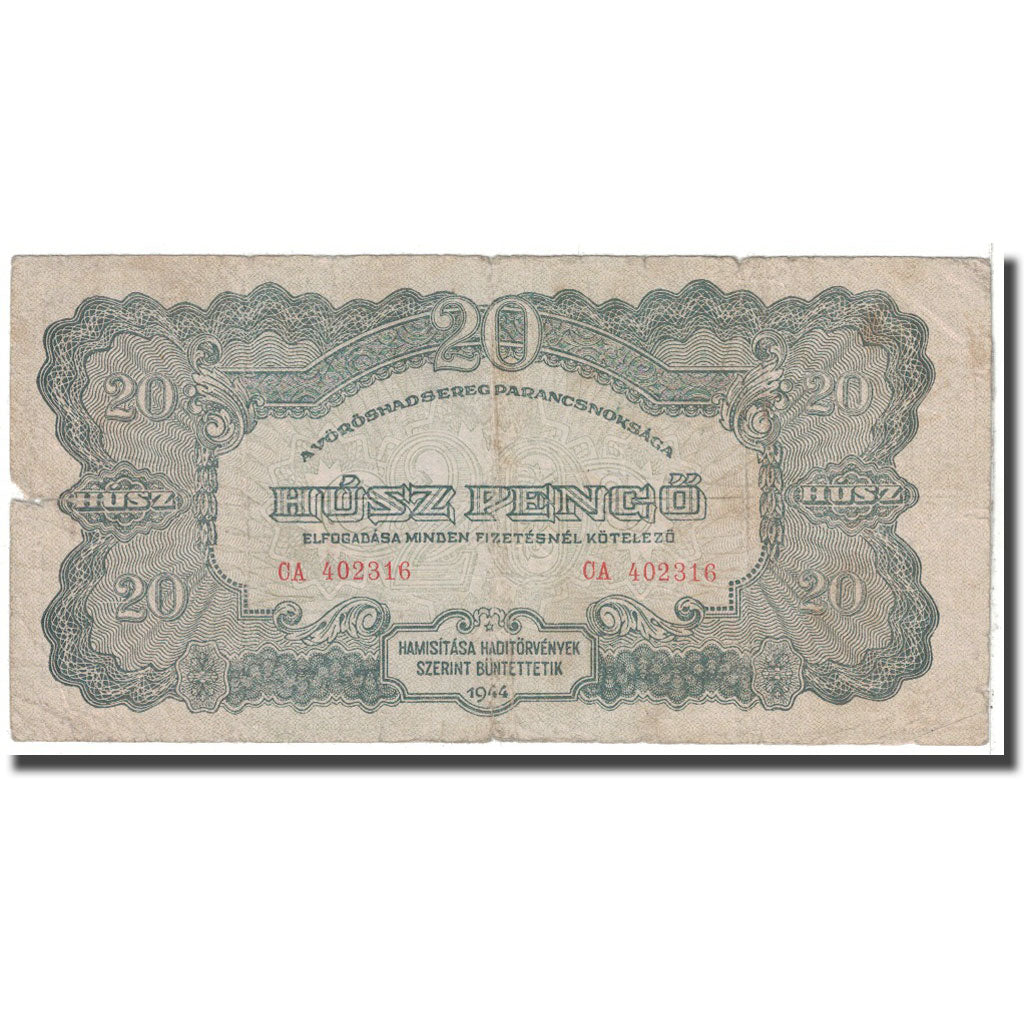 Geldschein, Ungarn, 20 Pengö, 1944, KM:M6b, SGE