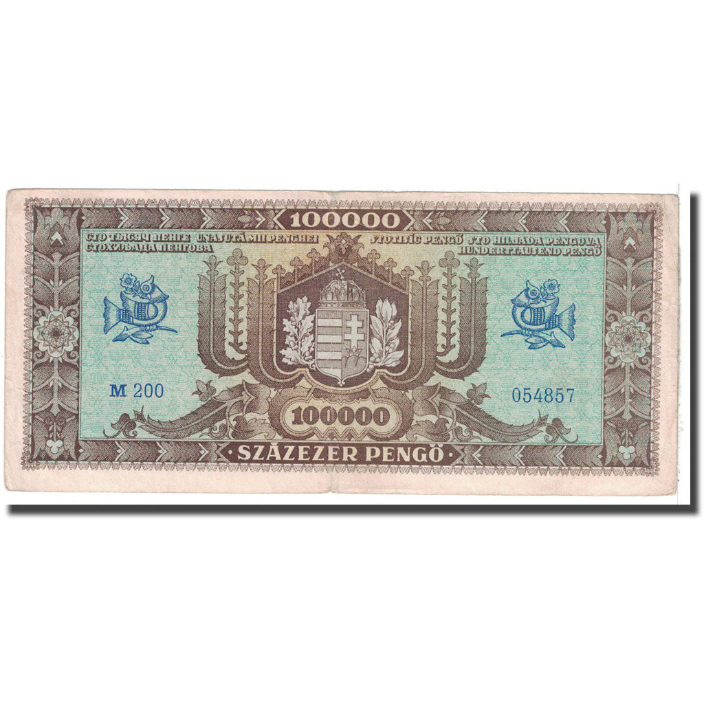 Banknote, Hungary, 100,000 Pengö, 1945, 1945-10-23, KM:121a, EF(40-45)