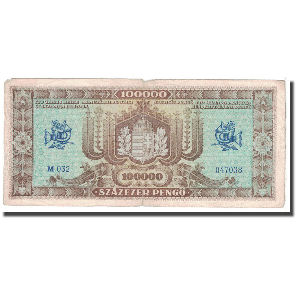 Banknote, Hungary, 100,000 Pengö, 1945, 1945-10-23, KM:121a, VF(20-25)