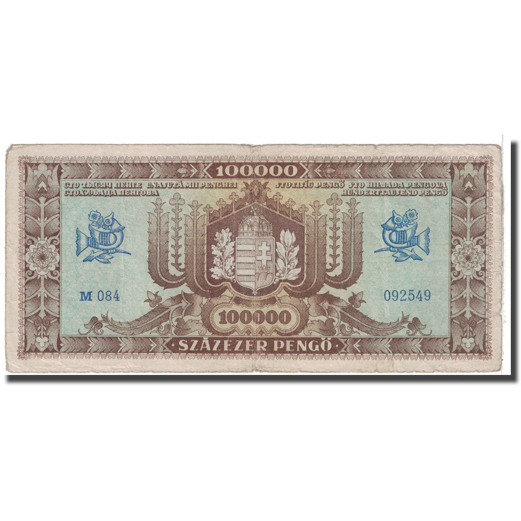Billete, 100,000 Pengö, 1945, Hungría, 1945-10-23, KM:121a, BC