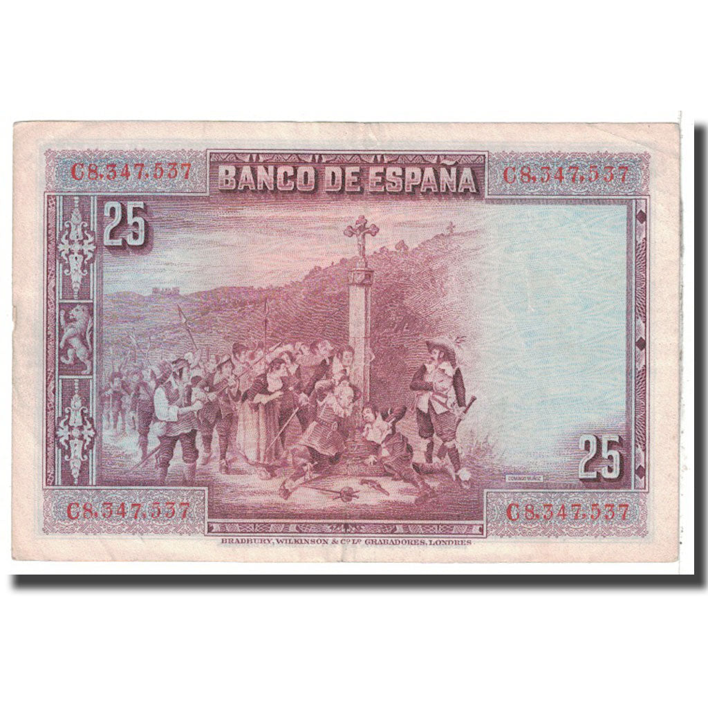 Banknote, Spain, 25 Pesetas, 1928, 1928-08-15, KM:74b, EF(40-45)