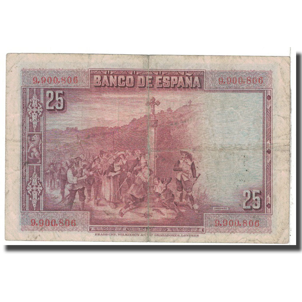 Banknote, Spain, 25 Pesetas, 1928, 1928-08-15, KM:74b, VF(20-25)