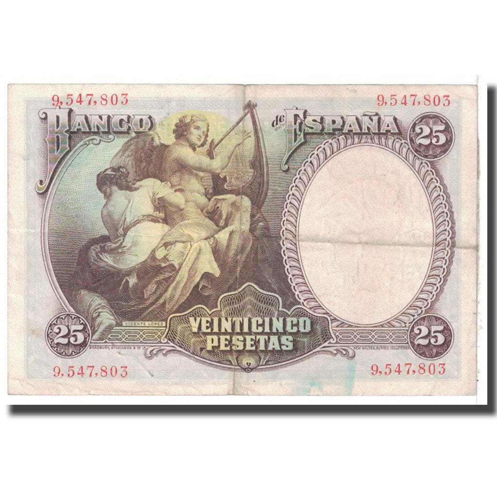 Banconote, Spagna, 25 Pesetas, 1931, 1931-04-25, KM:81, BB