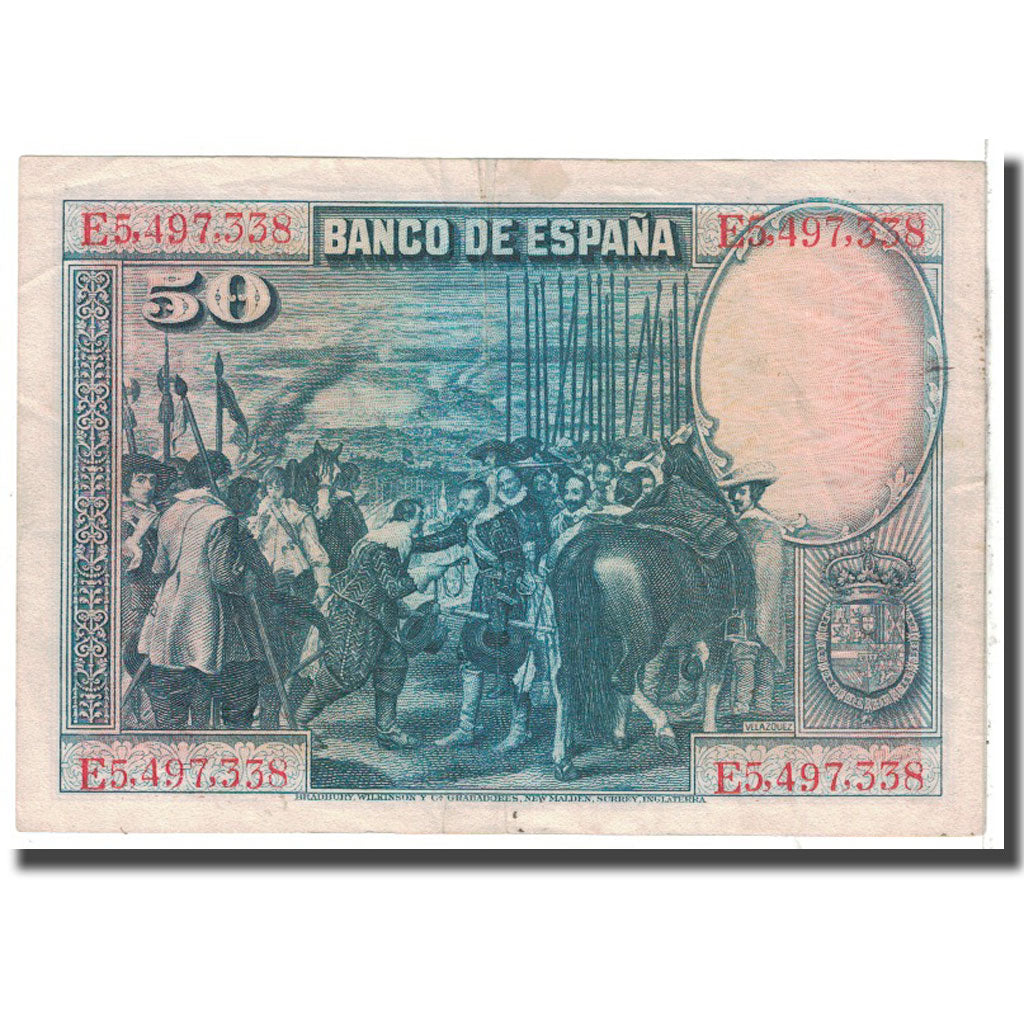 Banknote, Spain, 50 Pesetas, 1928, 1928-08-15, KM:75b, VF(20-25)
