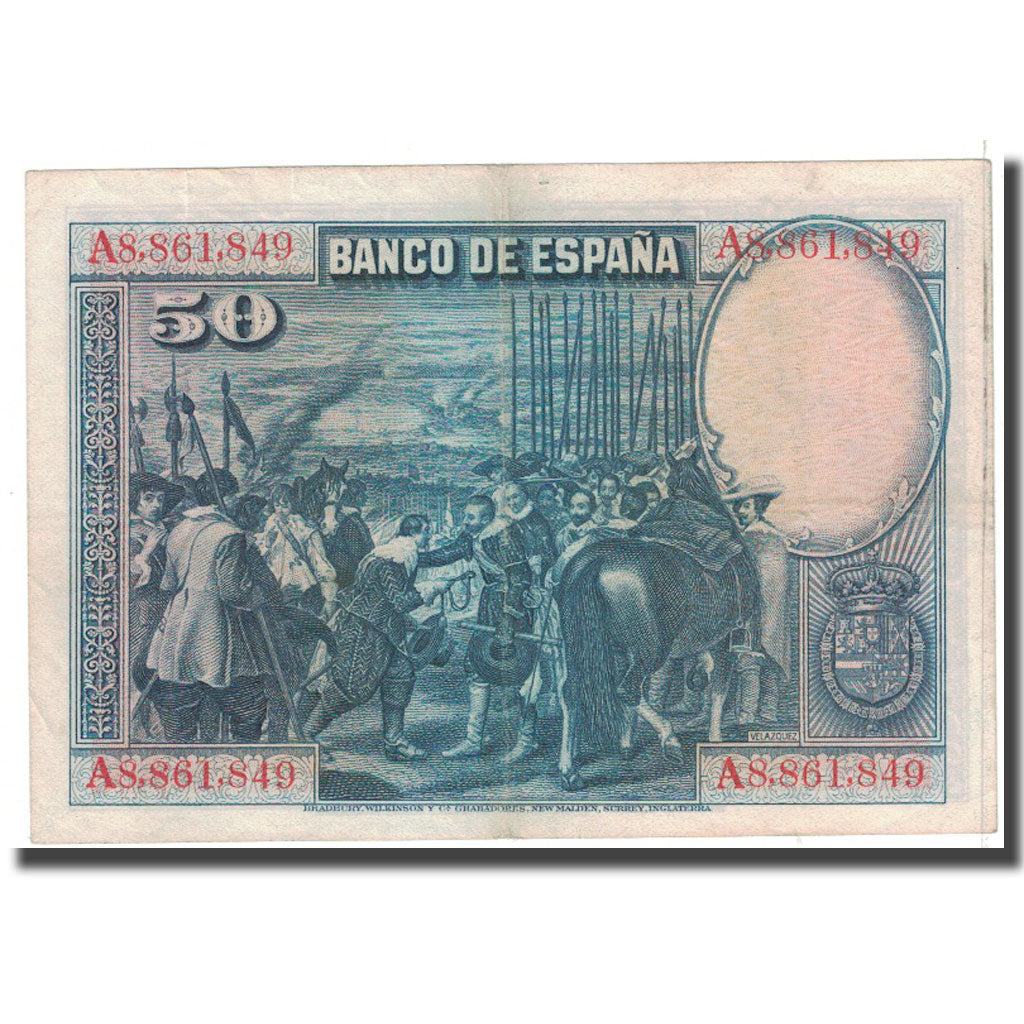 Banknote, Spain, 50 Pesetas, 1928, 1928-08-15, KM:75b, EF(40-45)