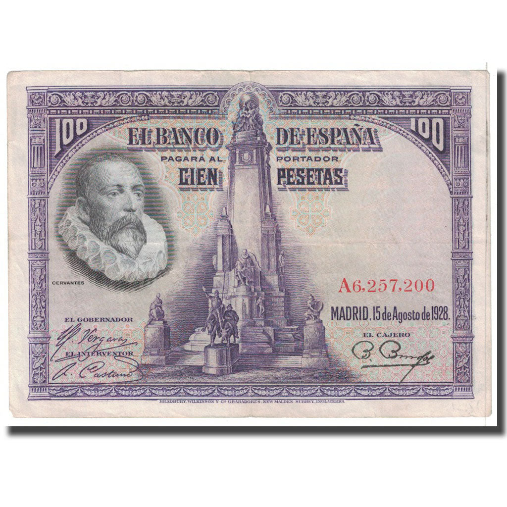 Banconote, Spagna, 100 Pesetas, 1928, 1928-08-15, KM:76a, BB