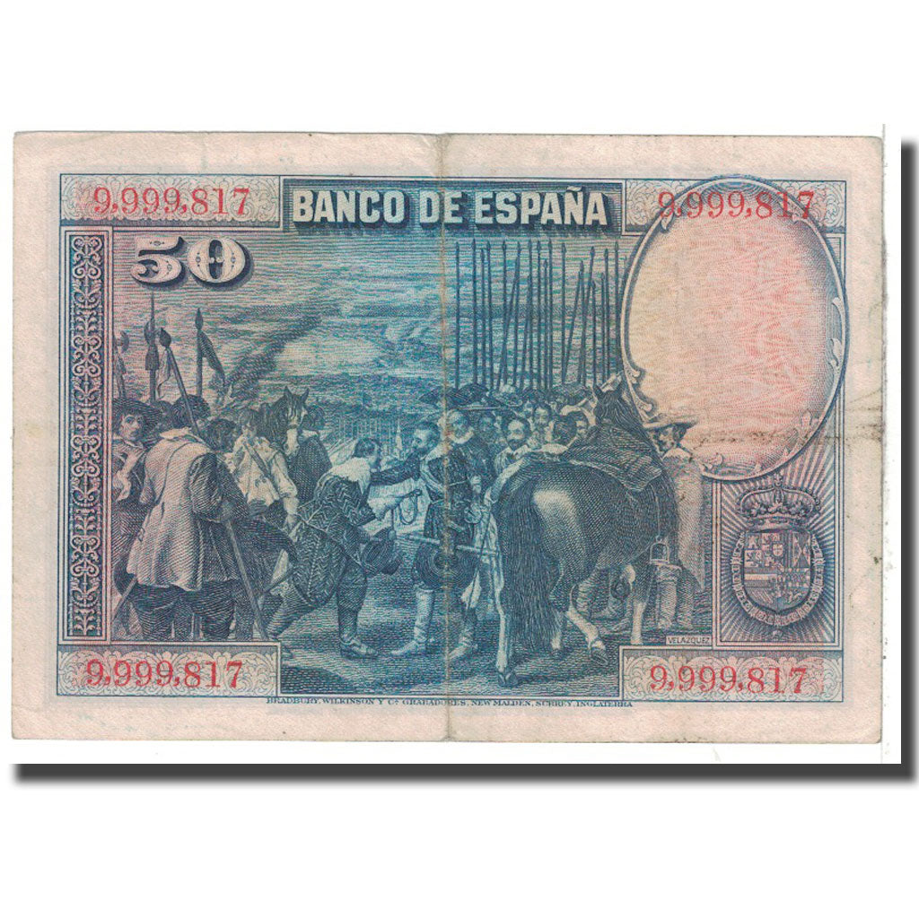 Billet, Espagne, 50 Pesetas, 1928, 1928-08-15, KM:75b, TTB