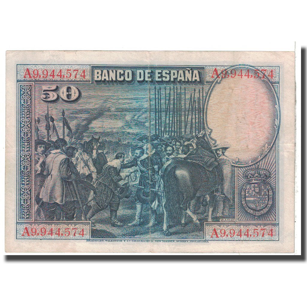 Banknote, Spain, 50 Pesetas, 1928, 1928-08-15, KM:75b, EF(40-45)