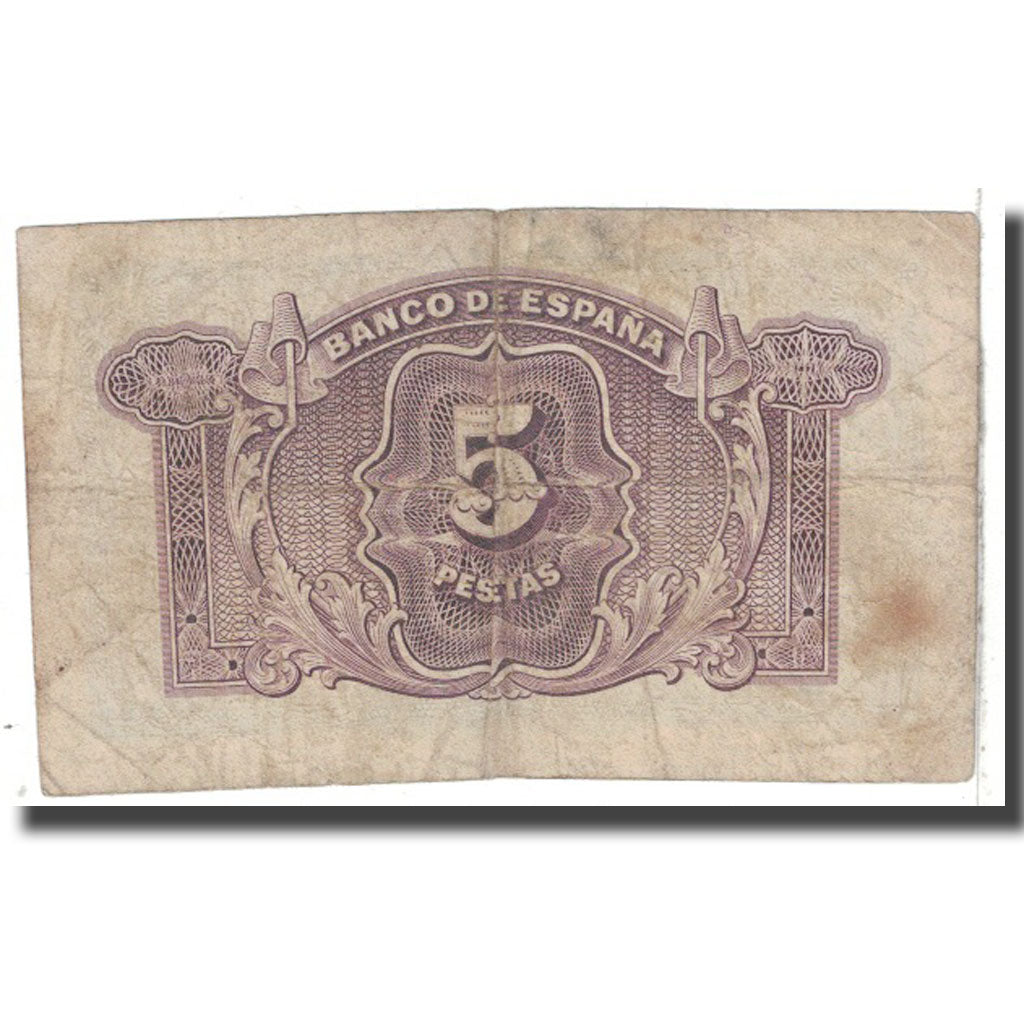 Biljet, Spanje, 5 Pesetas, 1935, KM:85a, TB