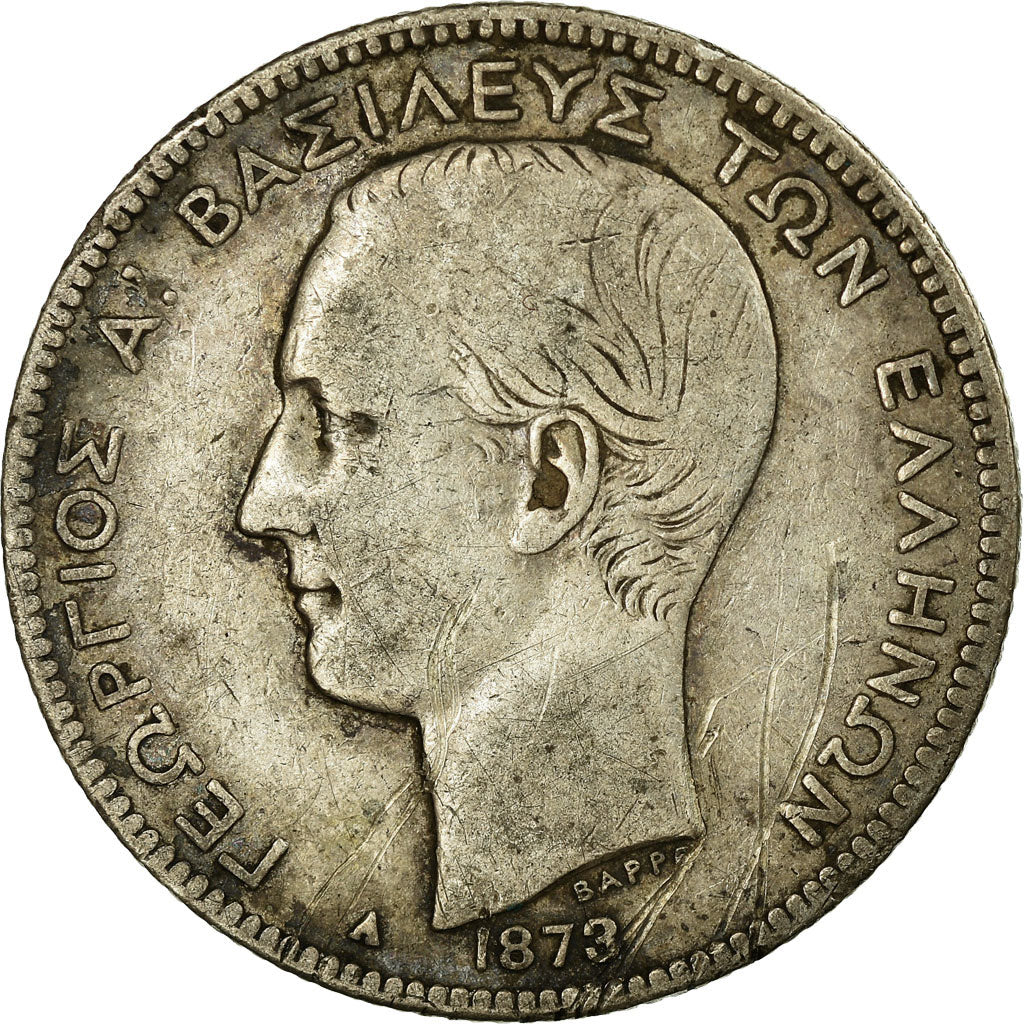 Griekenland, George I, 2 Drachmai, 1873, Paris, Zilver, FR, KM:39