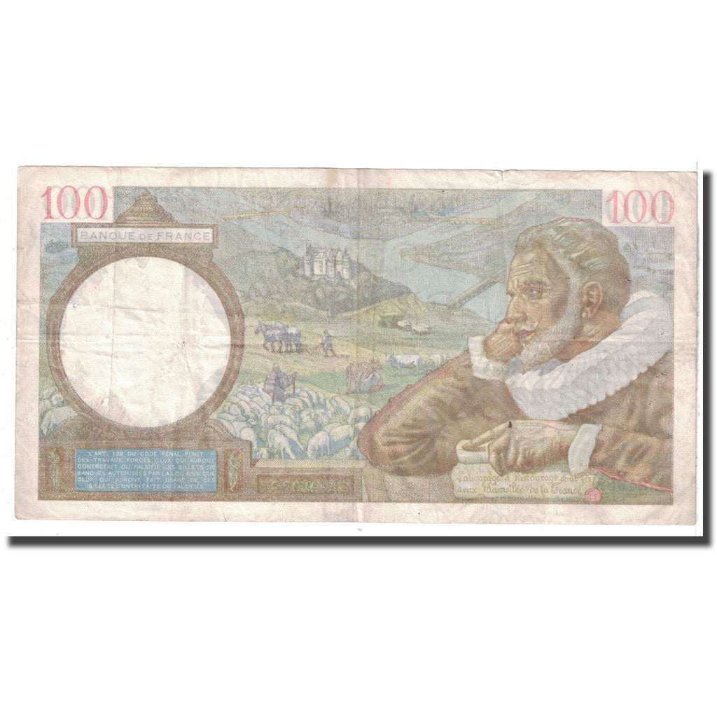 France, 100 Francs, Sully, 1941, 1941-10-30, TB, Fayette:26.59, KM:94