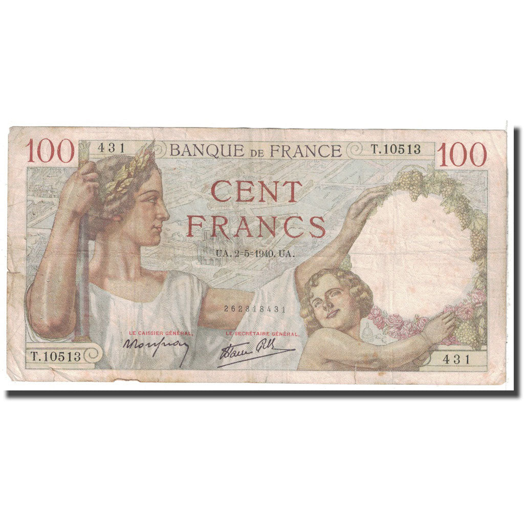 Frankreich, 100 Francs, Sully, 1940, 1940-05-02, S, Fayette:26.28, KM:94