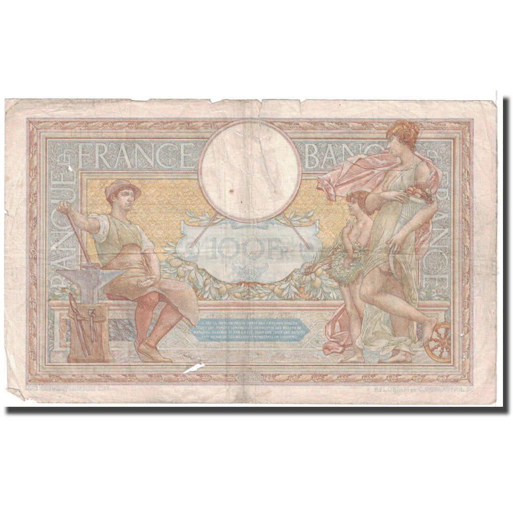 France, 100 Francs, Luc Olivier Merson, 1932, 1932-12-22, VG(8-10)