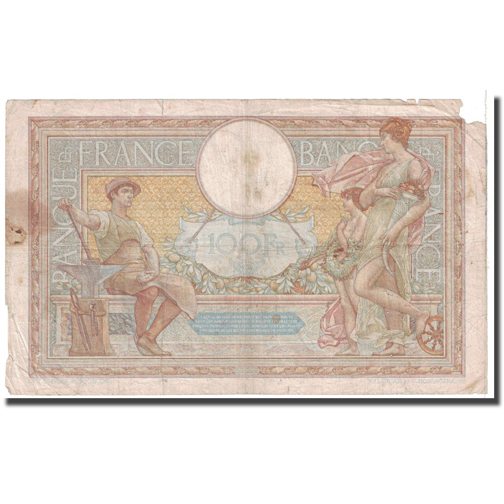 France, 100 Francs, Luc Olivier Merson, 1938, 1938-01-27, VG(8-10)