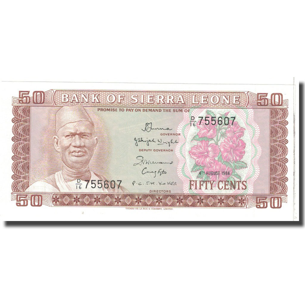 Billet, Sierra Leone, 50 Leones, 1984, 1984-08-04, KM:17b, NEUF